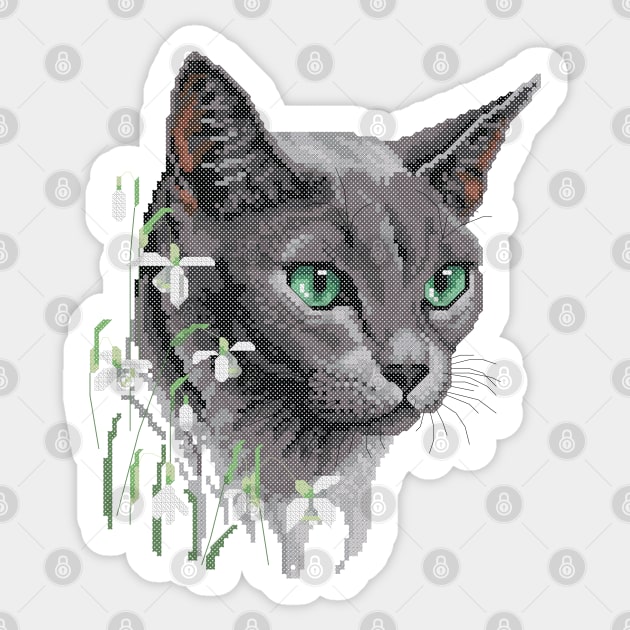 Four Seasons Winter Russian Blue Cat Sticker by inotyler